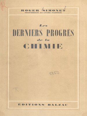 cover image of Les derniers progrès de la chimie